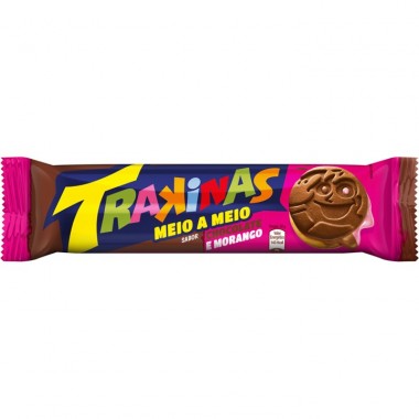BISCOITO TRAKINAS MEIO CHOC MORANGO 126G
