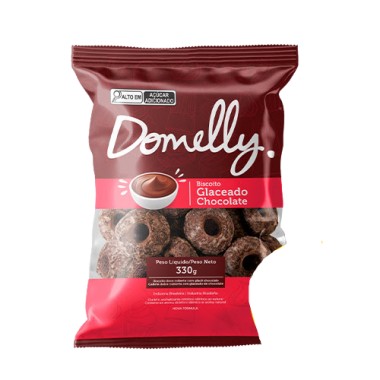 BISCOITO DOMELLY GLACEADOS CHOC 280GR